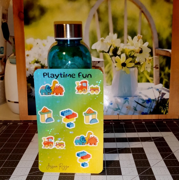 Other - Playtime Fun Sticker Sheet With 25 Fl Oz Water Bottle